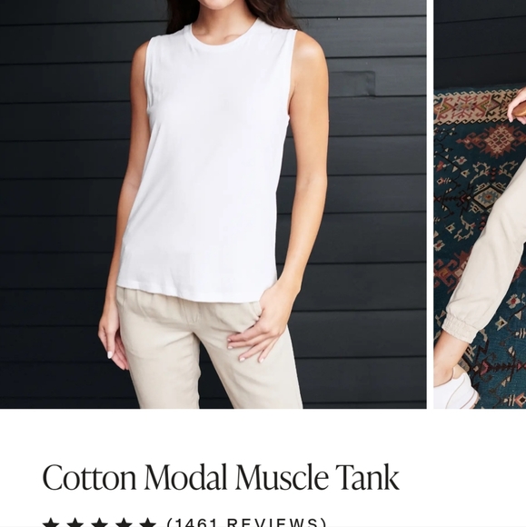 Reserved: Quince Cotton Modal Muscle Tank Tee Small Mist, M White, M Gray - Picture 6 of 7